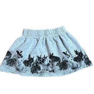 PEPCO Kids Girls 2T Rabbit Skirt Gray and Black